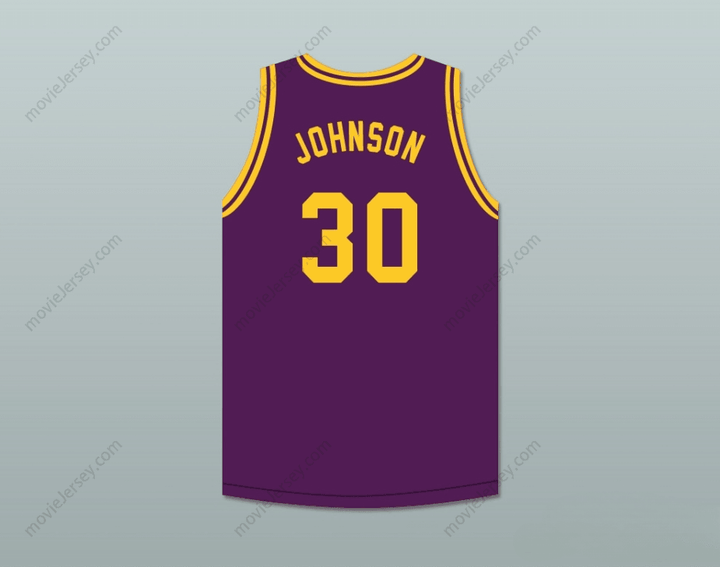 PERSONALIZADO Cualquier Nombre Número EARVIN MAGIC JOHNSON 30 CAMISETA DE BALONCESTO PÚRPURA EL SKIT DE LA LEYENDA DEL JOVEN LARRY BIRD Costura Superior S-6XL