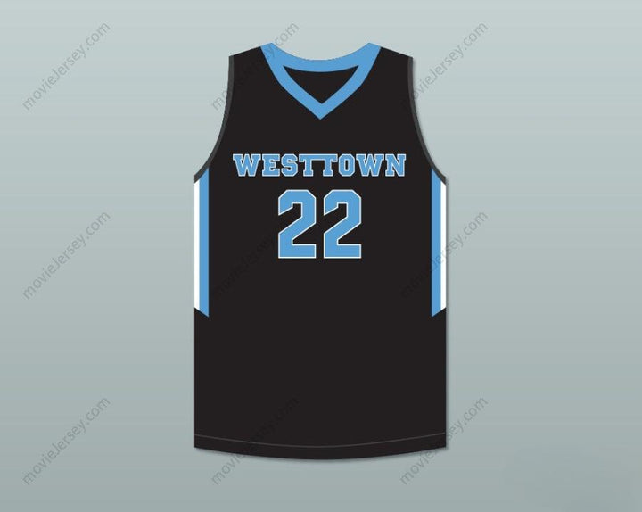 Camiseta de baloncesto negra de los MOOSE de WESTTOWN SCHOOL, número 22, CAM REDDISH, personalizada con CUALQUIER nombre y número, doble costura, tallas S-6XL