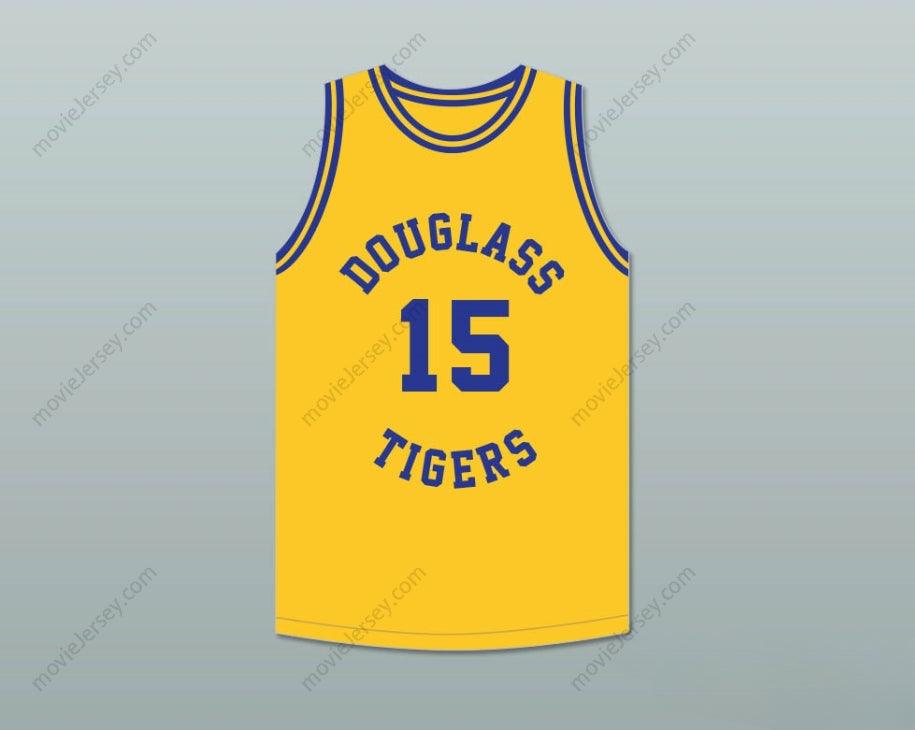 CUSTOM ANY Name Number HAL GREER 15 FREDERICK DOUGLASS JUNIOR AND SENIOR HIGH SCHOOL TIGERS YELLOW GOLD BASKETBALL JERSEY 2 Top Stitched S-6XL