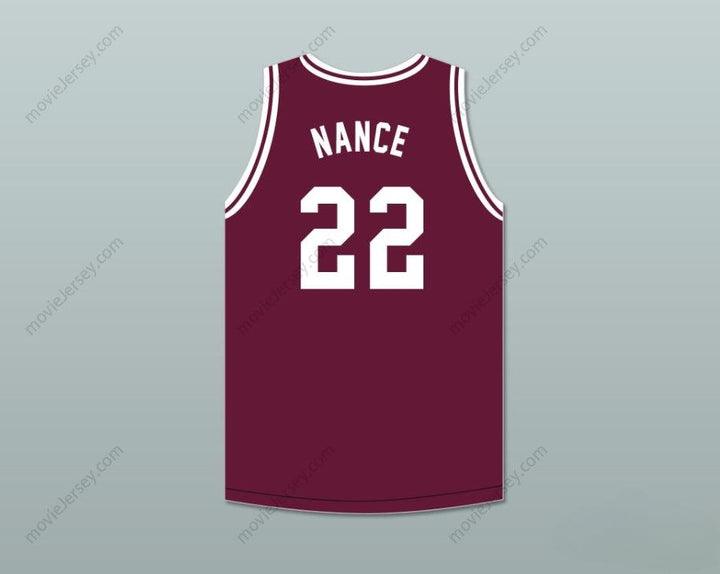 PERSONALIZA CUALQUIER Nombre Número LARRY NANCE 22 MCDUFFIE HIGH SCHOOL FIGHTING SCOTS MAROON CAMISETA DE BALONCESTO Cosida Talla S-6XL