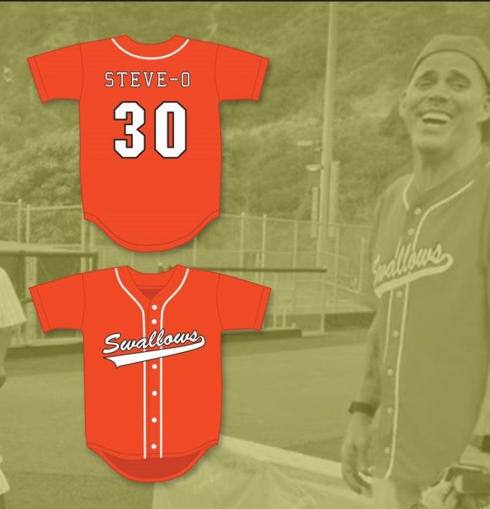Personalizado Cualquier Nombre Número STEVE-O 30 TRAGOS JUEGA A LA PELOTA CAMISETA DE BÉISBOL NARANJA Cosida S-6XL