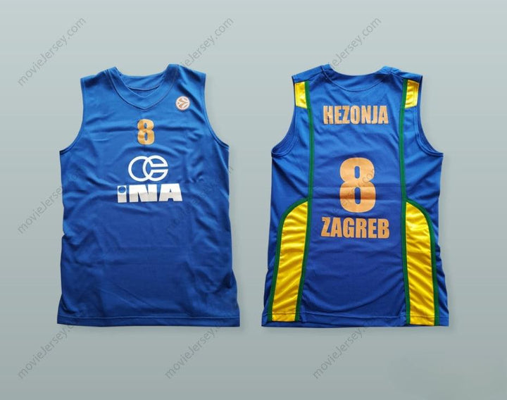 CAMISETA DE BALONCESTO PERSONALIZADA CON CUALQUIER Nombre Número MARIO HEZONJA 8 KK ZAGREB OSIGURANJE CON PARCHE Cosida S-6XL