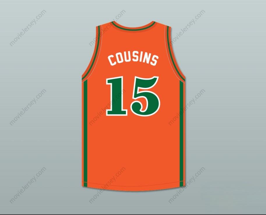 PERSONALIZA Cualquier Nombre Número DEMARCUS COUSINS 15 LEFLORE HIGH SCHOOL RATTLERS Camiseta Naranja de Baloncesto Cosida S-6XL
