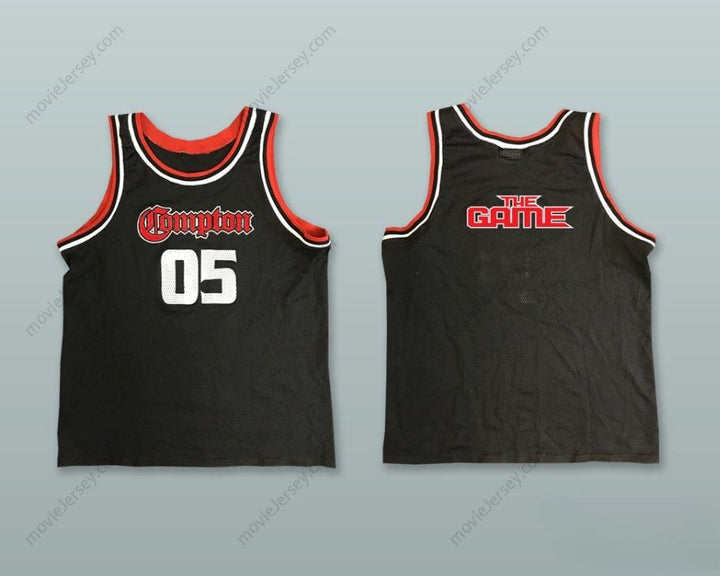 PERSONALIZADO Cualquier Nombre Número THE GAME 05 COMPTON CAMISETA BALONCESTO Negra Cosida S-6XL