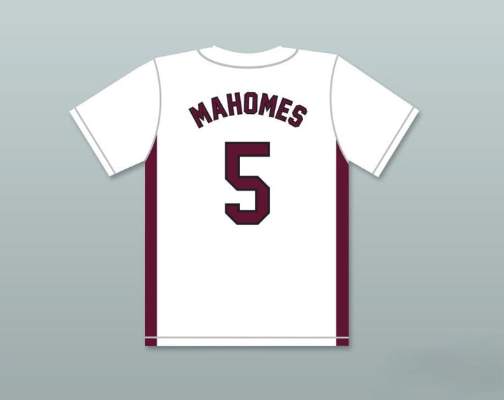 Personalizado Cualquier Nombre Número PATRICK MAHOMES 5 CAMISETA DE BÉISBOL BLANCA WILDCATS DE LA ESCUELA SECUNDARIA DE WHITEHOUSE 2 Costuras Superior S-6XL