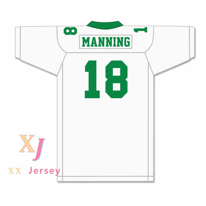 CUSTOM Name PEYTON MANNING 18 ISIDORE NEWMAN HIGH SCHOOL WHITE FOOTBALL JERSEY Top Stitched S-6XL