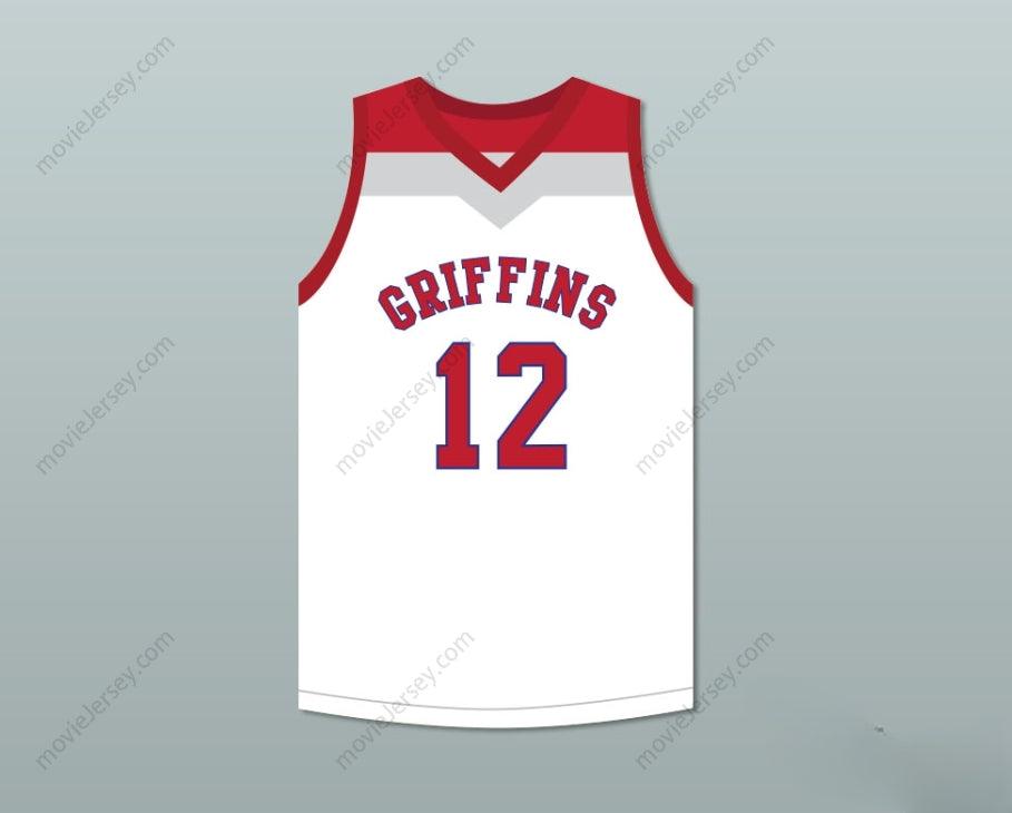 CUSTOM ANY Name Number ZION WILLIAMSON 12  DAY SCHOOL GRIFFINS WHITE BASKETBALL JERSEY 1 Top Stitched S-6XL