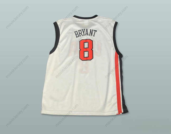 PERSONALIZA Cualquier Nombre Número KOBE BRYANT 8 EQUIPO USA BLANCO CAMISETA BALONCESTO Cosido S-6XL