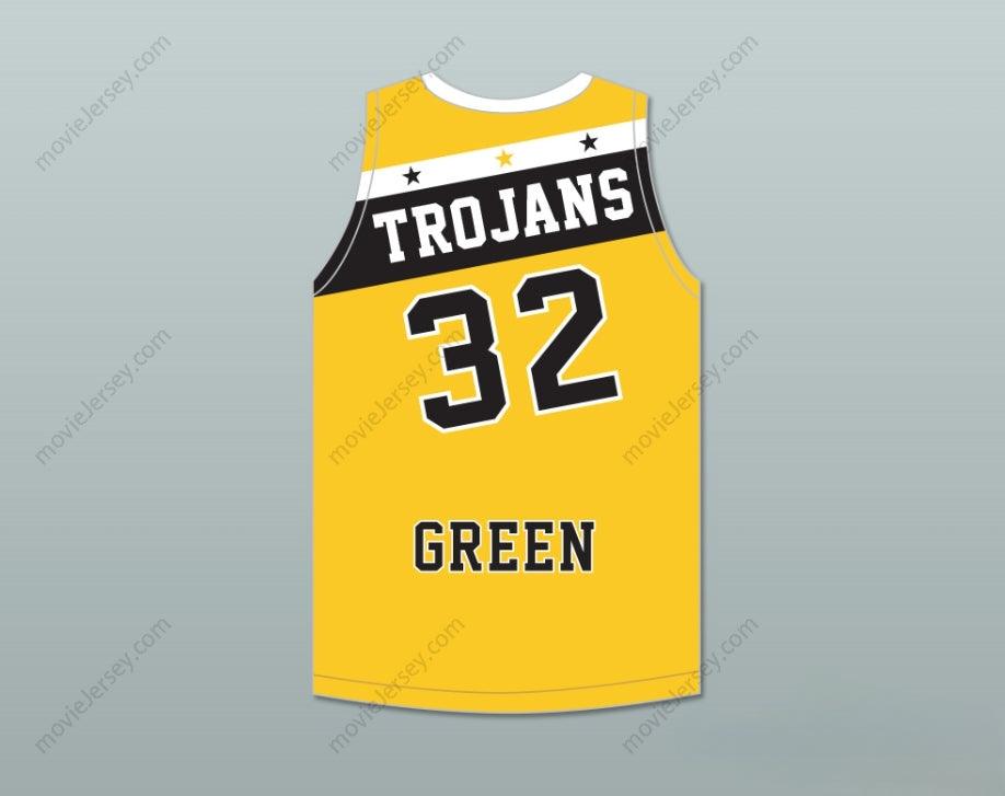 PERSONALIZA Cualquier Nombre Número DRAYMOND GREEN 32 SAGINAW HIGH SCHOOL TROJANS AMARILLO ORO CAMISETA DE BALONCESTO 2 Parte Superior Cosida S-6XL