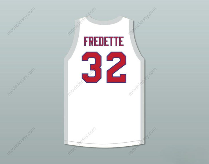 PERSONALIZA CUALQUIER Nombre Número JIMMER FREDETTE 32 SHANGHAI SHARKS CAMISETA DE BALONCESTO ALTERNATIVA BLANCA CON PARCHE CBA Cosido Superior S-6XL