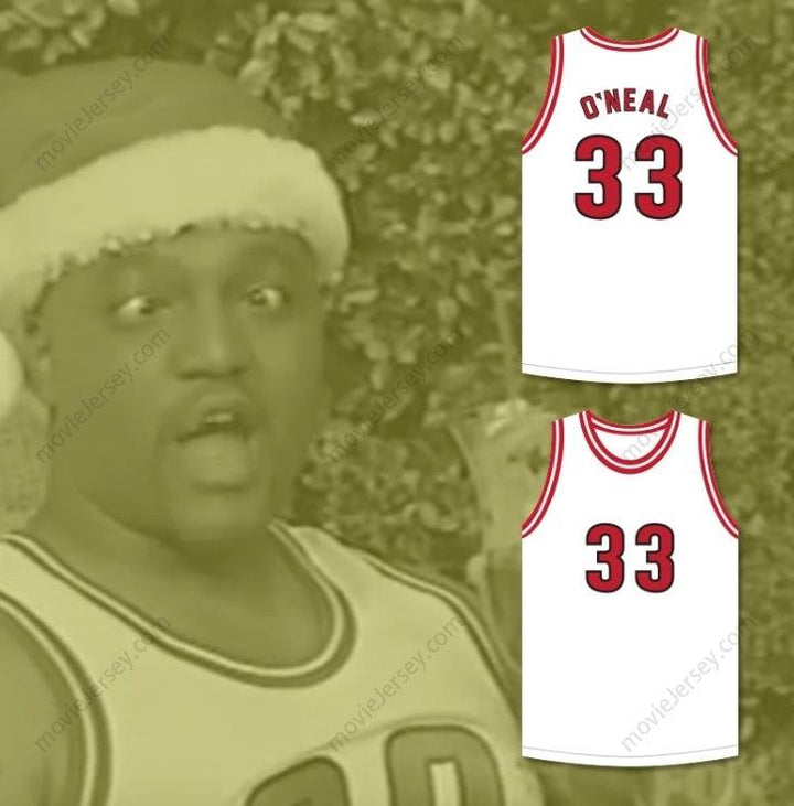 Camiseta de baloncesto personalizada con el nombre y número SHAQUILLE O'NEAL 33, ESPECIAL DE NAVIDAD, SHAQ Y EL ANTIGUO SKIT MADTV, costuras superiores, tallas S-6XL