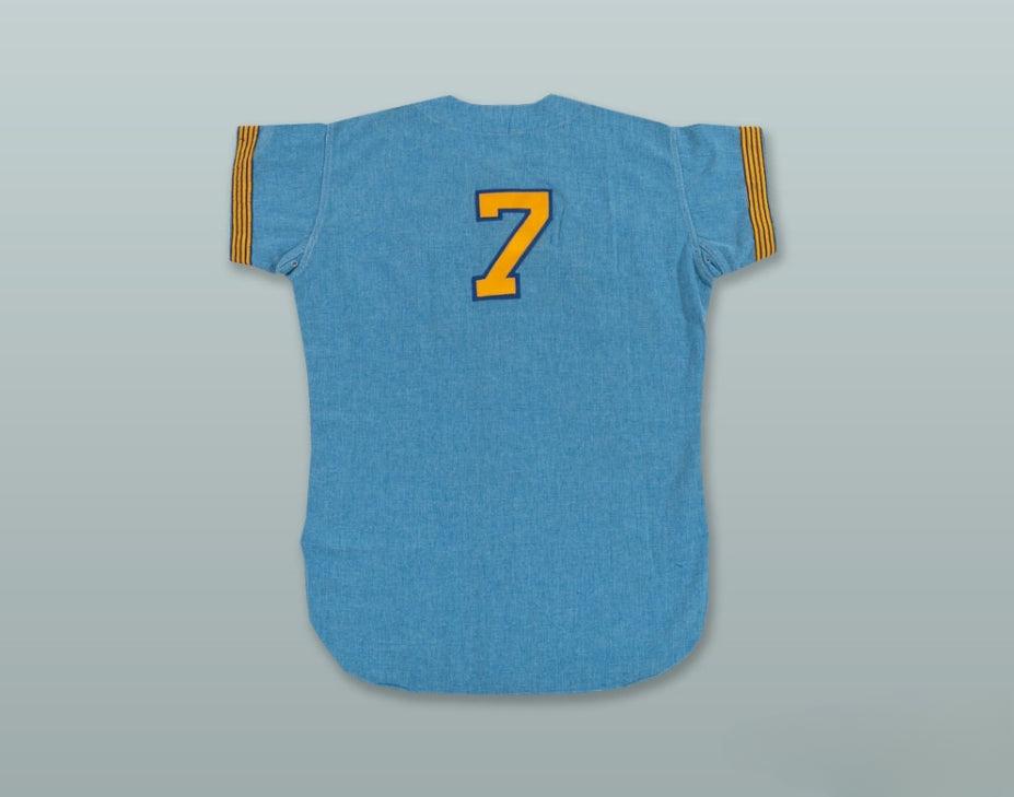 Personalizado Cualquier Nombre Número RON PLAZA 7 PILOTS CAMISETA DE BÉISBOL AZUL CLARO Costuras Superiores Tallas S-6XL