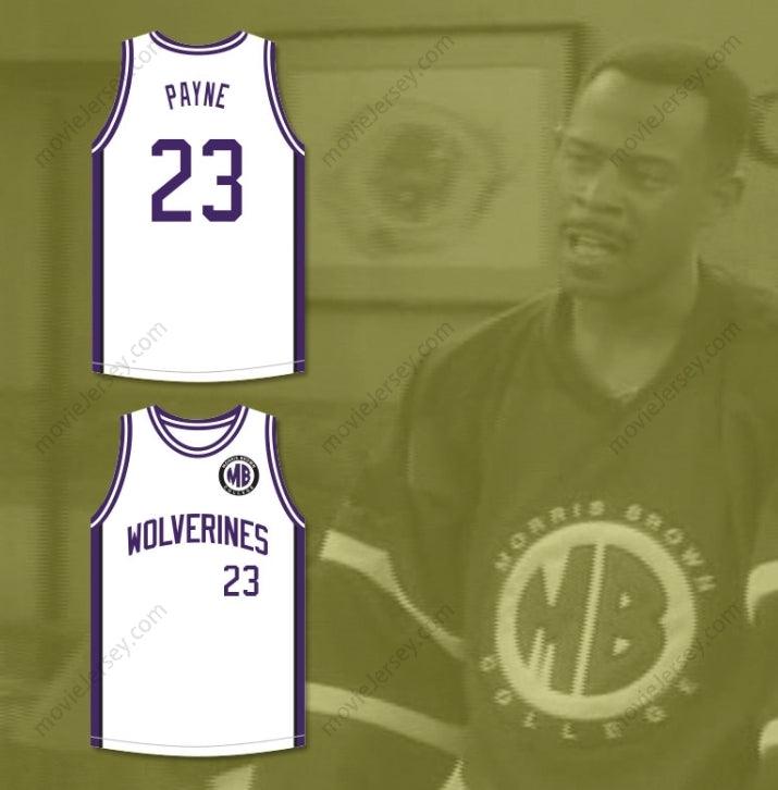 PERSONALIZA CUALQUIER Nombre Número MARTIN PAYNE 23 MORRIS BROWN COLLEGE WOLVERINES JERSEY DE BALONCESTO BLANCO PARCHE Cosido S-6XL
