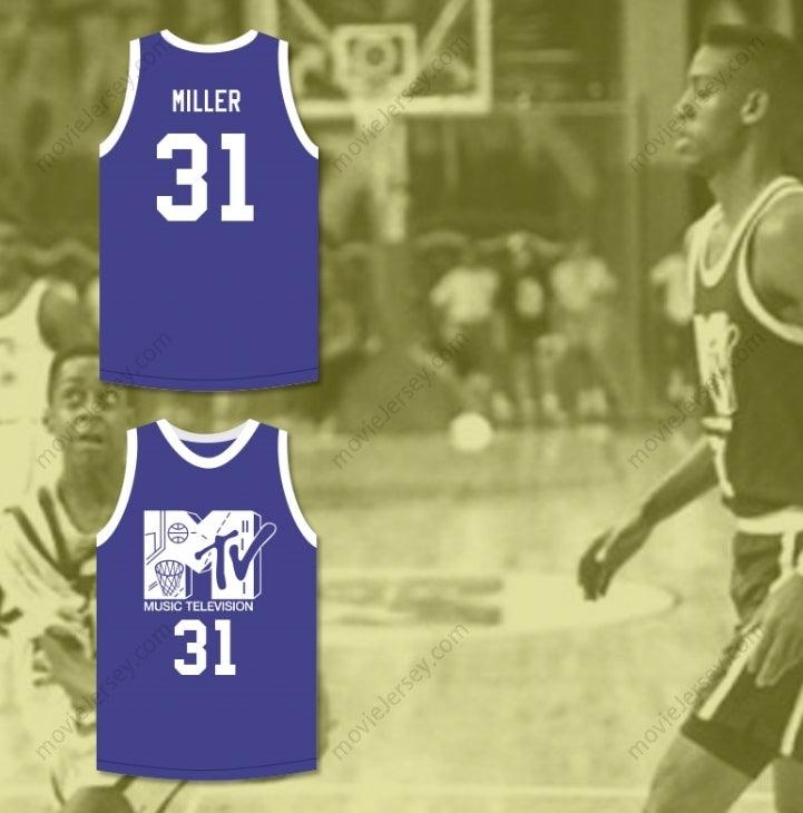 PERSONALIZA CUALQUIER Nombre Número REGGIE MILLER 31 CAMISETA DE BALONCESTO PRIMER ANUAL ROCK N' JOCK B-BALL JAM 1991 Costura Superior S-6XL