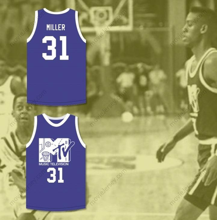 PERSONALIZA CUALQUIER Nombre Número REGGIE MILLER 31 CAMISETA DE BALONCESTO PRIMER ANUAL ROCK N' JOCK B-BALL JAM 1991 Costura Superior S-6XL