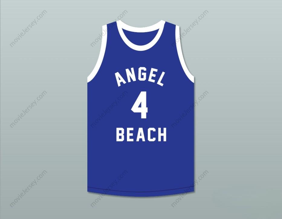 CUSTOM ANY Name Number PEE WEE MORRIS 4 ANGEL BEACH  BLUE BASKETBALL JERSEY PORKY'S REVENGE Top Stitched S-6XL