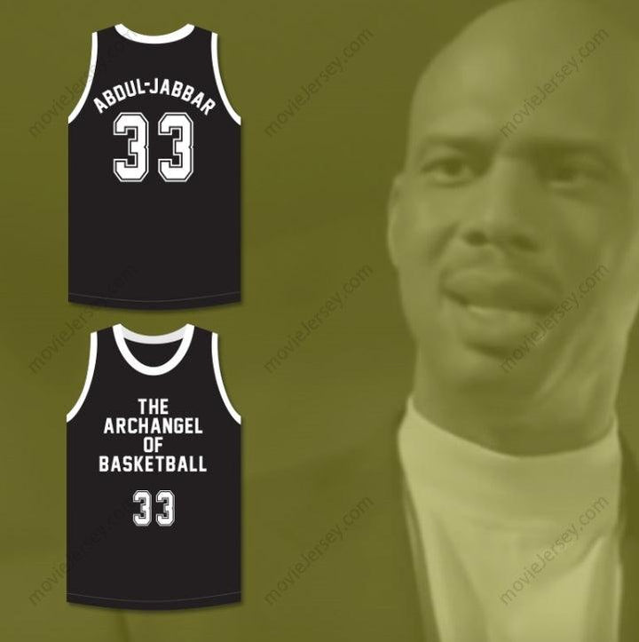 PERSONALIZA CUALQUIER Nombre Número KAREEM ABDUL-JABBAR 33 EL ARCÁNGEL DEL BALONCESTO CAMISETA DE BALONCESTO NEGRA MATE REMATE ERNEST Parte Superior Cosida S-6XL