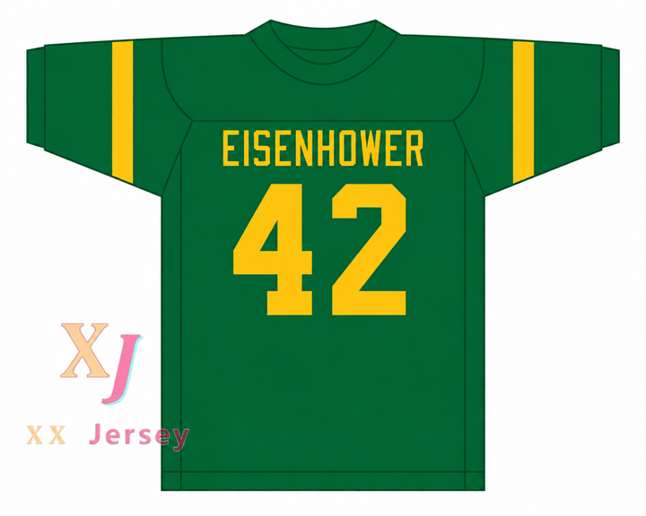 Custom Ronnie Lott 42 Eisenhower High School Eagles Green Football Jersey