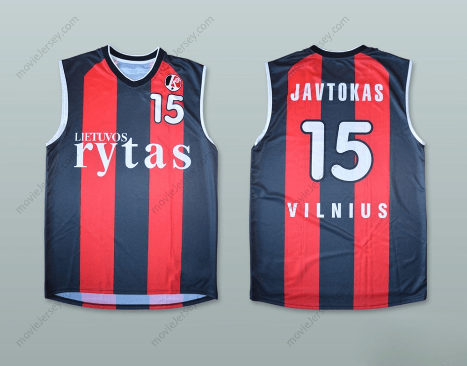 PERSONALIZA Cualquier Nombre Número ROBERTAS JAVTOKAS 15 LIETUVOS RYTAS CAMISETA DE BALONCESTO Cosida Tallas S-6XL