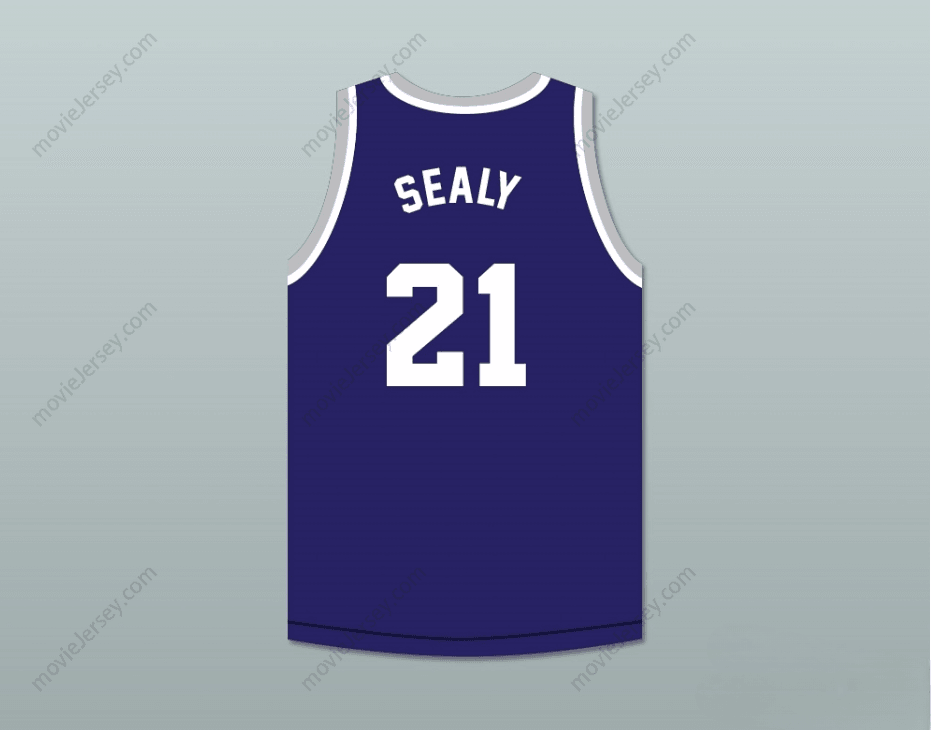 PERSONALIZAR Cualquier Nombre Número MALIK SEALY 21 ST. NICHOLAS DE TOLENTINO ESCUELA SECUNDARIA Camiseta de Baloncesto Azul Marino Cosida de S-6XL