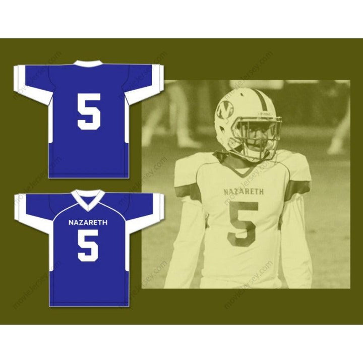 PERSONALIZA cualquier nombre y número JAHAN DOTSON 5 NAZARETH AREA HIGH SCHOOL AZUL camiseta de fútbol, costuras S-6XL