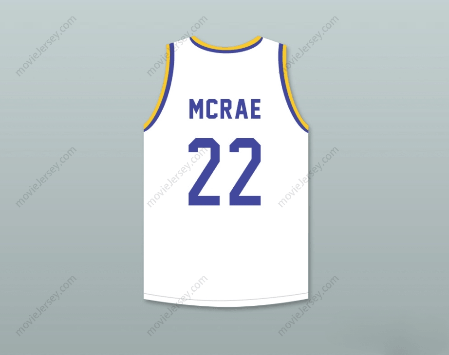 PERSONALIZA CUALQUIER Nombre Número ANFERNEE HARDAWAY BUTCH MCRAE 22 CAMISETA DE BALONCESTO BLANCA CON PARCHE DE FICHAS AZULES Costura Superior S-6XL