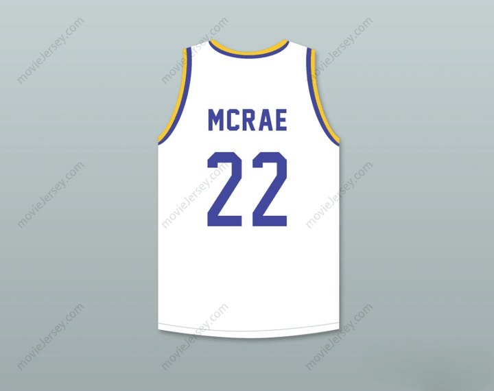 PERSONALIZA CUALQUIER Nombre Número ANFERNEE HARDAWAY BUTCH MCRAE 22 CAMISETA DE BALONCESTO BLANCA CON PARCHE DE FICHAS AZULES Costura Superior S-6XL