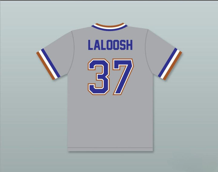 Camiseta de béisbol gris personalizada con el nombre y número que quieras de EBBY CALVIN LALOOSH 37, 2 costuras superiores, S-6XL