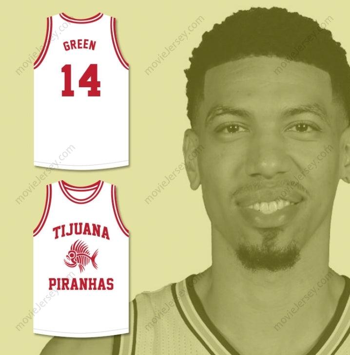 CUSTOM ANY Name Number DANNY GREEN 14 TIJUANA PIRANHAS WHITE BASKETBALL JERSEY MEXICAN EXPANSION TEAM Top Stitched S-6XL