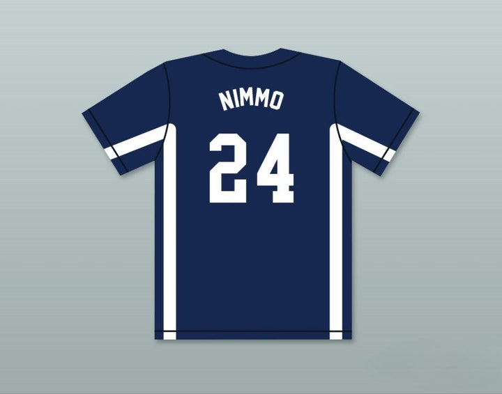 Camiseta de béisbol azul marino BRANDON NIMMO 24 con número y nombre personalizados, con 2 costuras superiores, tallas S-6XL