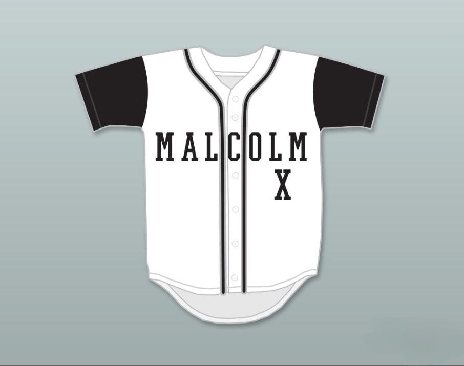 Camiseta de béisbol blanca personalizada con cualquier nombre y número MALCOLM X A DIFFERENT WORLD con costuras superiores, tallas S-6XL