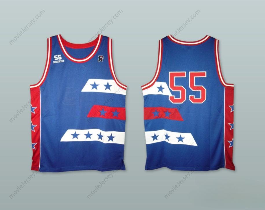 CUSTOM ANY Name Number RUCKER ALL STARS 55 BLUE BASKETBALL JERSEY Top Stitched S-6XL