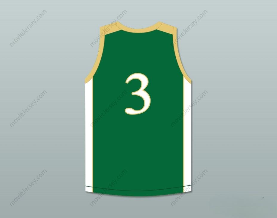 PERSONALIZA Cualquier Nombre Número CJ MCCOLLUM 3 GLENOAK HIGH SCHOOL ORO VERDE CAMISETA DE BALONCESTO 2 Parte superior cosida S-6XL