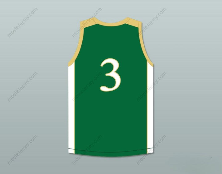 PERSONALIZA Cualquier Nombre Número CJ MCCOLLUM 3 GLENOAK HIGH SCHOOL ORO VERDE CAMISETA DE BALONCESTO 2 Parte superior cosida S-6XL