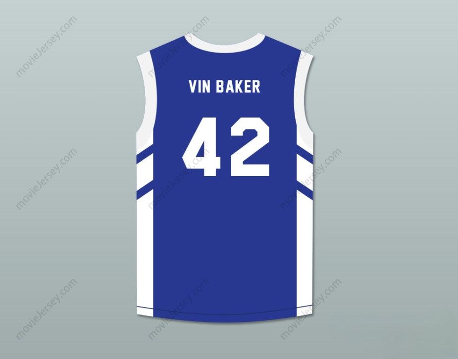 PERSONALIZAR Cualquier Nombre Número VIN BAKER 42 AZUL CAMISETA BALONCESTO EL BIG BANG DE DENNIS RODMAN EN PYONGYANG Costura Superior S-6XL