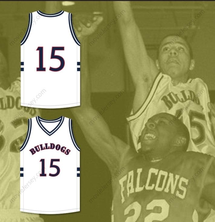 PERSONALIZADO Cualquier Nombre Número JERMAINE COLE 15 BULLDOGS HIGH SCHOOL BLANCO CAMISETA BALONCESTO Cosido S-6XL