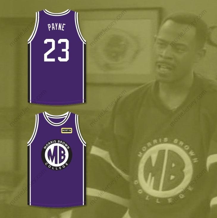 PERSONALIZAR Cualquier Nombre Número MARTIN PAYNE 23 MORRIS BROWN COLLEGE CAMISETA DE BALONCESTO MORADA CON PARCHE MARTIN Cosido Tallas S-6XL