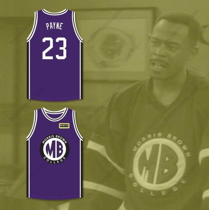 PERSONALIZAR Cualquier Nombre Número MARTIN PAYNE 23 MORRIS BROWN COLLEGE CAMISETA DE BALONCESTO MORADA CON PARCHE MARTIN Cosido Tallas S-6XL