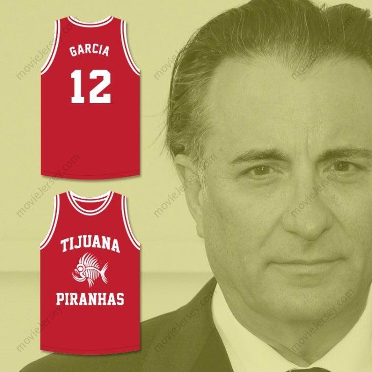 CUSTOM ANY Name Number ANDY GARCIA 12 TIJUANA PIRANHAS RED BASKETBALL JERSEY MEXICAN EXPANSION TEAM Top Stitched S-6XL