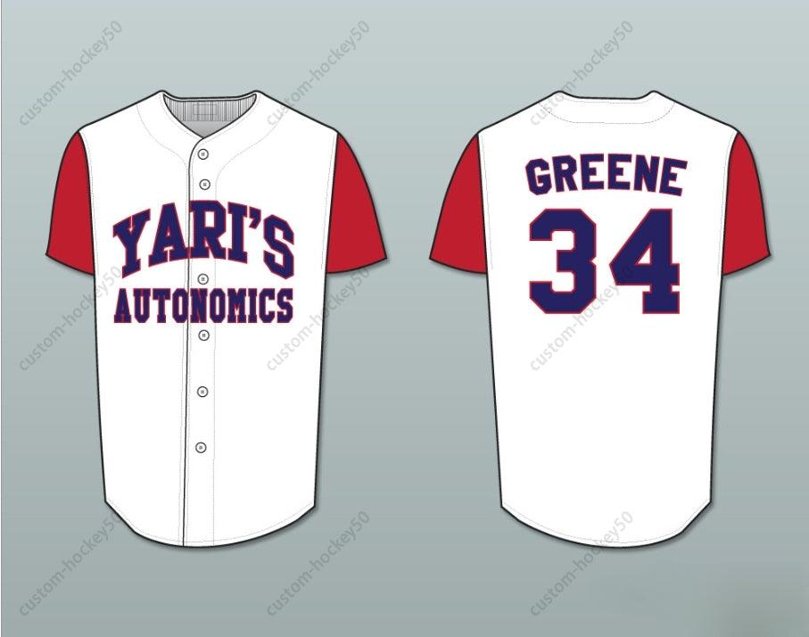 Custom Any Name Number JEFF GREENE 34 YARI'S AUTONOMICS BASEBALL JERSEY STITCH SEWN DELUXE EDITION Top Stitched S-6XL