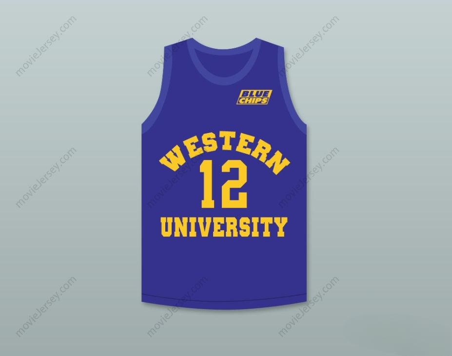CUSTOM ANY Name Number ACTION BRONSON 12   BLUE BASKETBALL JERSEY WITH BLUE CHIPS PATCH Top Stitched S-6XL
