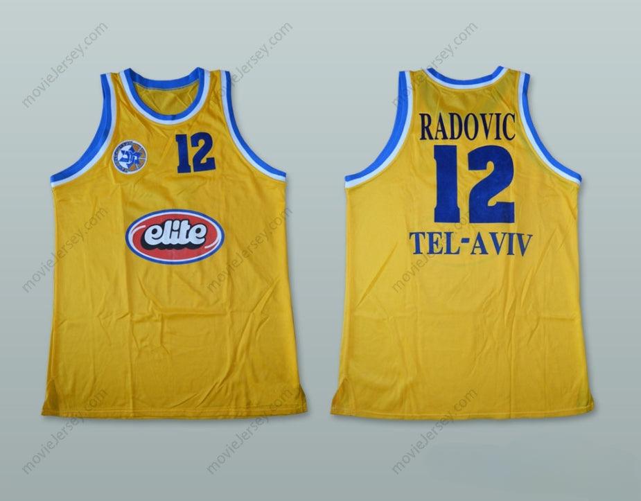 CUSTOM ANY Name Number VELIBOR RADOVIC 12 MACCABI TEL AVIV ISRAEL BASKETBALL JERSEY Top Stitched S-6XL