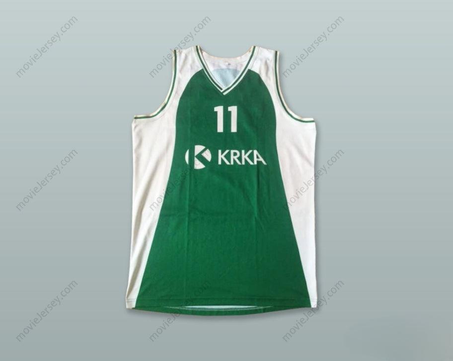 PERSONALIZADA cualquier nombre y número CAMISETA DE BALONCESTO VERDE BOOKER 11 KK KRKA NOVO MESTO ESLOVENIA, con costuras, tallas S-6XL