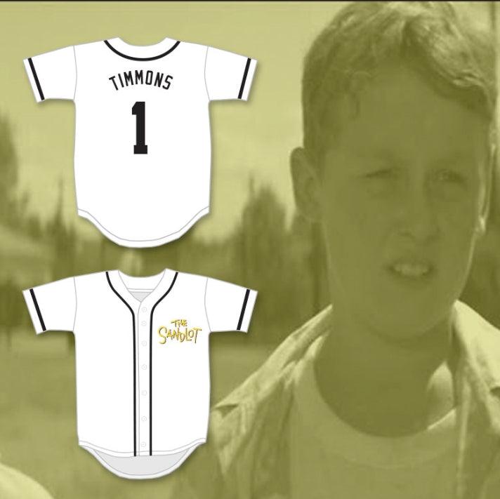 Personalizado cualquier nombre número TIMMY TIMMONS 1 CAMISETA DE BÉISBOL THE SANDLOT Con costuras superiores S-6XL