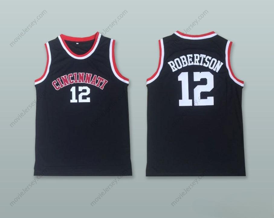 PERSONALIZA Cualquier Nombre Número OSCAR ROBERTSON 12 Camiseta de Baloncesto Negra Cosida S-6XL