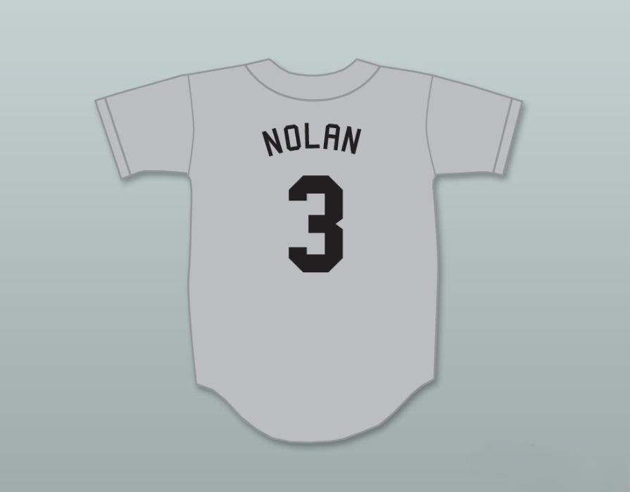 Camiseta de béisbol gris personalizada SPIKE NOLAN 3 con cualquier nombre y número BREWSTER'S MILLIONS con costuras superiores S-6XL