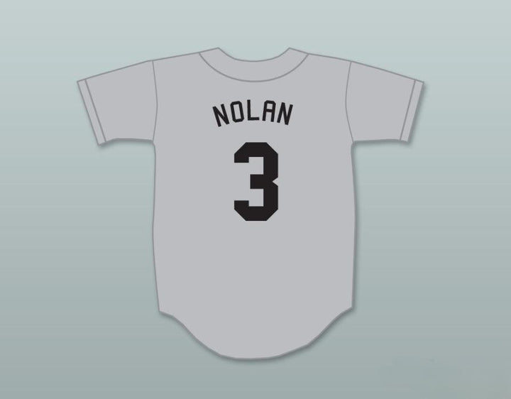 Camiseta de béisbol gris personalizada SPIKE NOLAN 3 con cualquier nombre y número BREWSTER'S MILLIONS con costuras superiores S-6XL