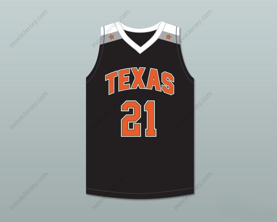CUSTOM ANY Name Number ALEX CARUSO 21 TEXAS D1 AMBASSADORS  BLACK BASKETBALL JERSEY 1 Top Stitched S-6XL