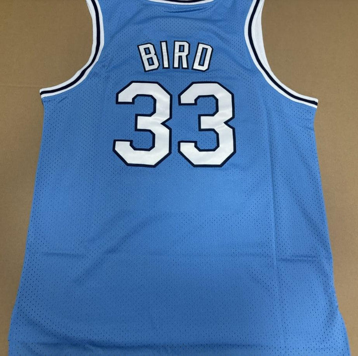 Camiseta de baloncesto para hombre Bird #Men's Larry Bird #33 Indiana State, totalmente cosida, azul, tallas S-2XL