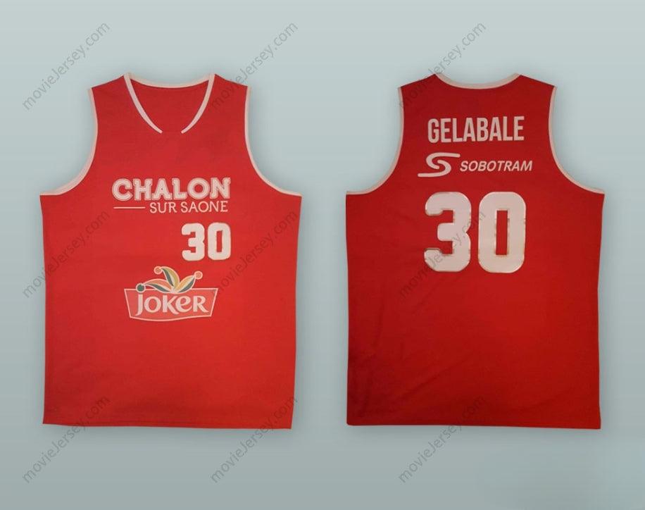 PERSONALIZA CUALQUIER Nombre Número MICKAEL GELABALE 30 CAMISETA DE BALONCESTO ÉLAN CHALON FRANCIA Costura Superior S-6XL